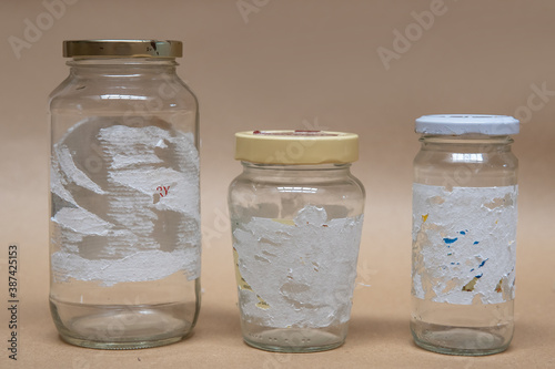 Removing sticky labels from glass jars. Hard to remove tags photo