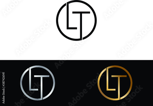 LT circle Shape Letter logo Design.	