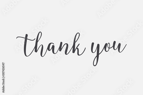 Thank You Text Handwritten Lettering Calligraphy isolated on Vintage Background. Flat Vector Illustration Design Template Element for Greeting Cards.