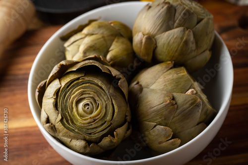 boiled and ready to eat artichoke