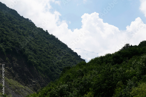 View of the mountains of the North Caucasus. Karmadon gorge