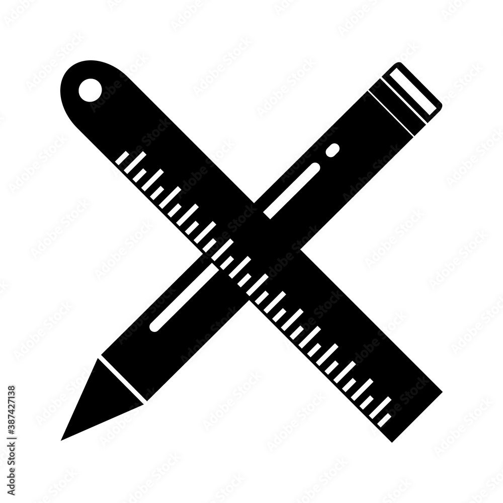 ruler and pencil icon design vector ruler and pencil icon design vector