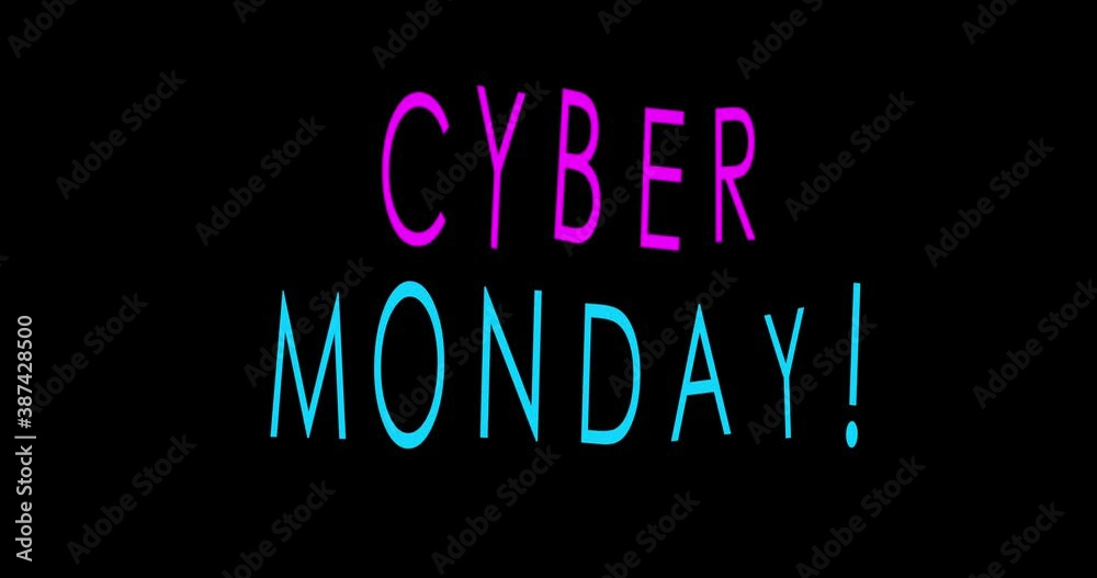 Cyber monday neon. Cyber monday sale concept animation Cyber monday neon. Cyber monday sale concept animation