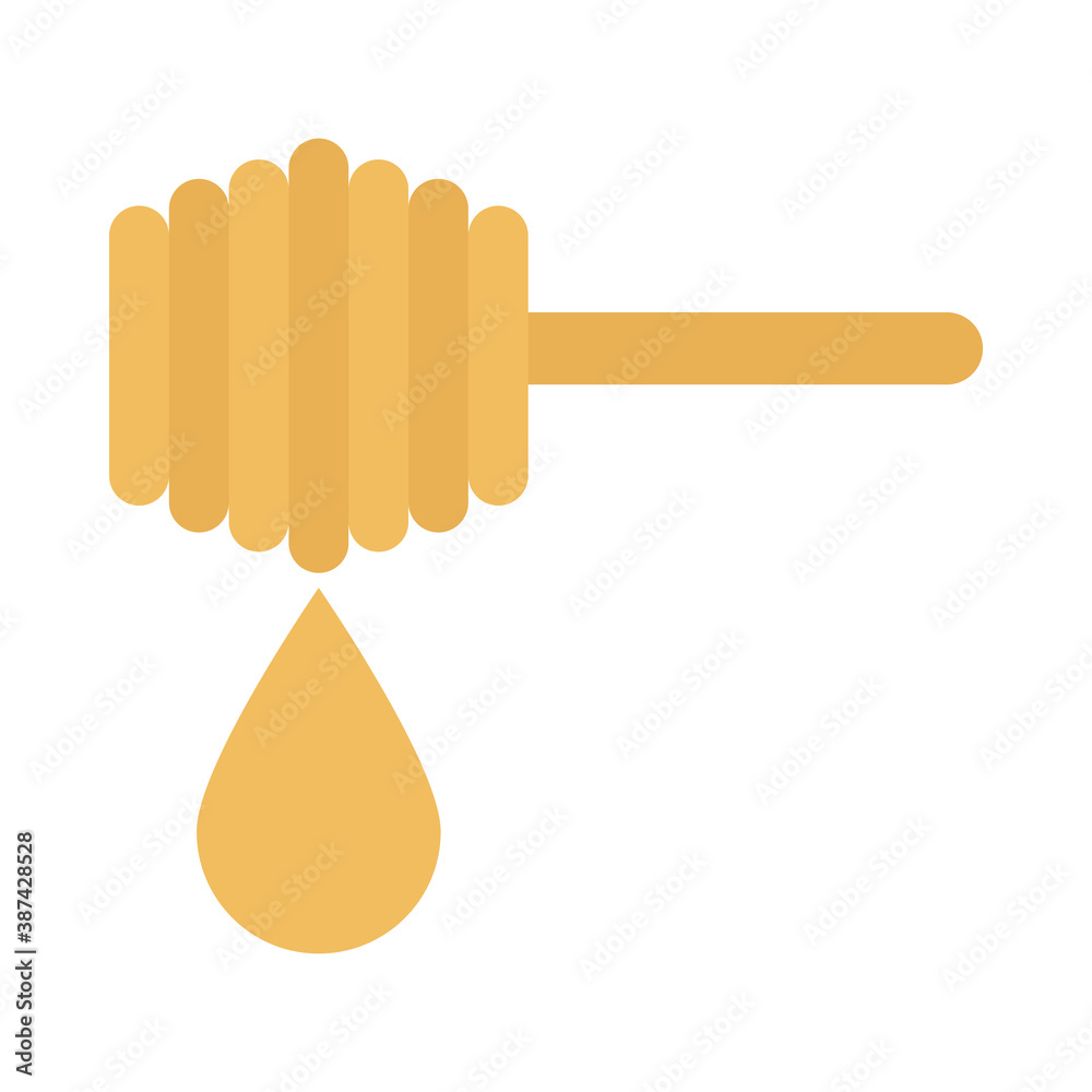 Fototapeta premium honey spoon drop falling flat icon