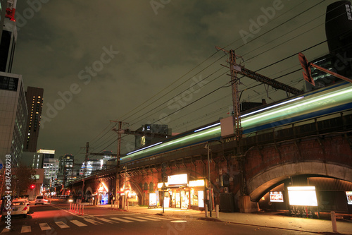新橋レンガ造り高架橋夜景 photo