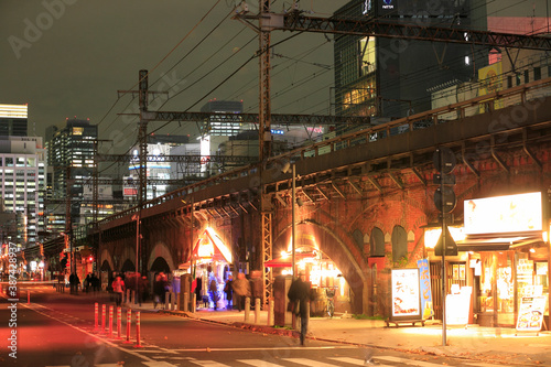 新橋レンガ造り高架橋夜景 photo