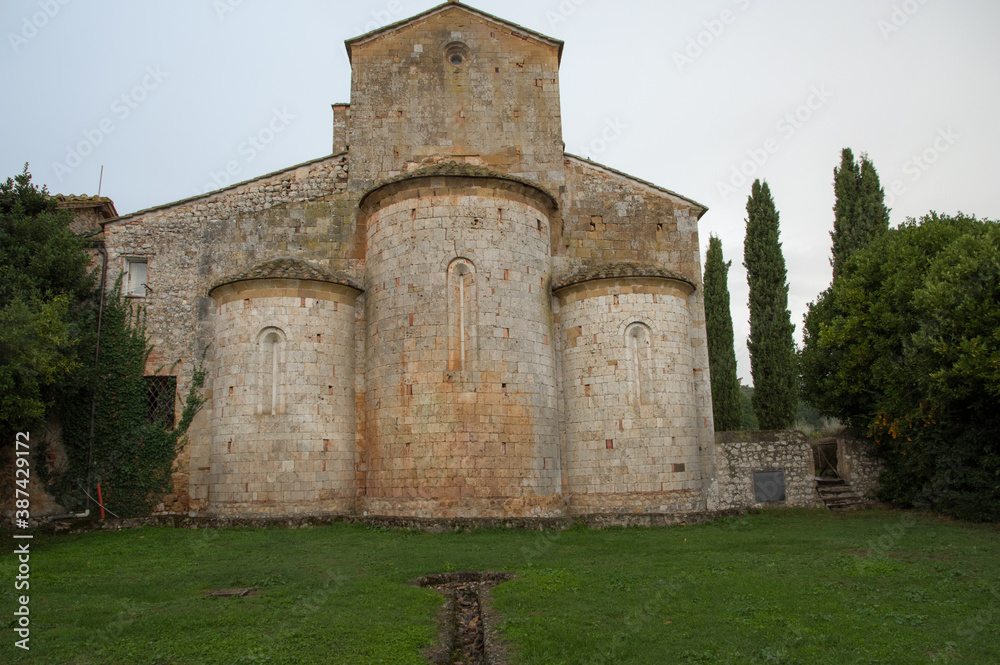 The Pieve of San Giovanni Battista is a sacred building located in Ponte allo Spino,  prov. of Siena. Mentioned since 1189, it is one of the most interesting Romanesque buildings in the Sienese area.