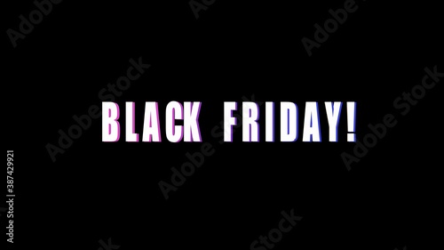 Black Friday text. Sale banner.  Neon