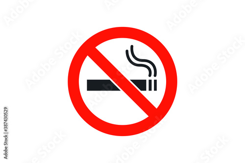 No Smoking Sign. Red Circle Warning Prohibition Symbol with Black Cigarette Icon inside isolated on White Background. Flat Vector Icon Design Template Element. Free Download No Smoking Sign. Red Circle Warning Prohibition Symbol with Black Cigarette Icon inside isolated on White Background. Flat Vector Icon Design Template Element. - GFXLoad