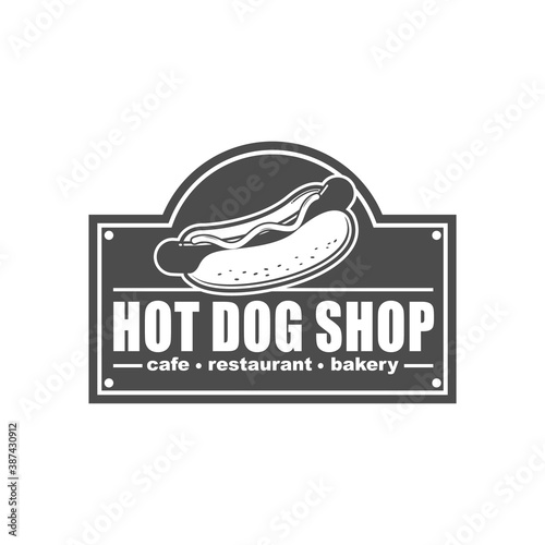 Vector logo  badge  symbol  icon template design for HotDog Shop 