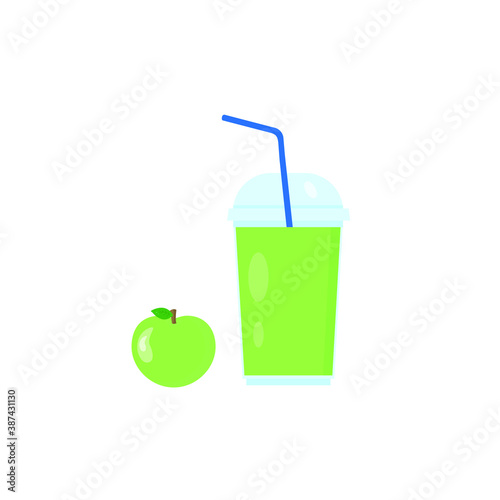 This is apple juice on a white background.