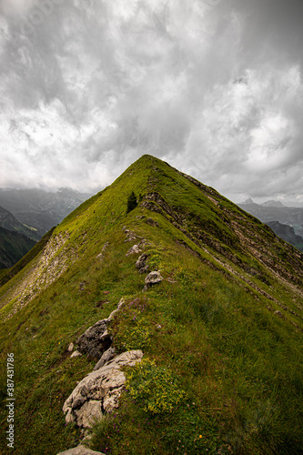 Landscape with Swiss Alps mountains and green nature. Photo taken at Fluebrig. photo