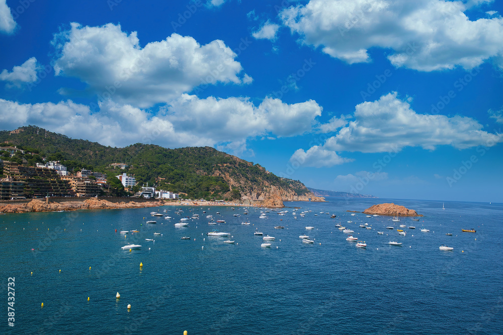 Beautiful view of the great sea of the marine town Tossa de Mar. Costa Brava (Catalonia)