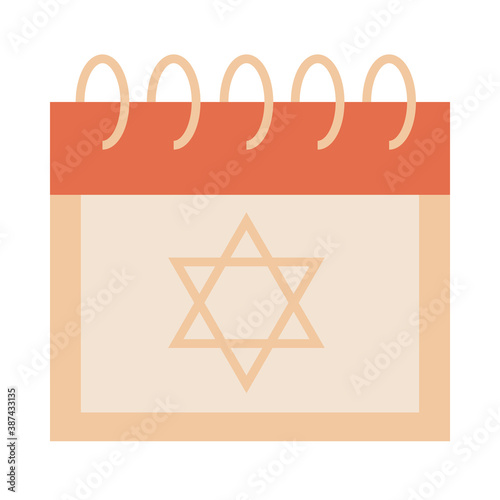 hanukkah, calendar with star reminder festive celebration flat icon