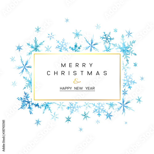 Winter holidays or Christmas horizontal seamless patten with snowflakes. New year illustration.