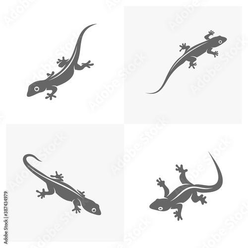 Set of Lizard logo design vector template, Illustration design Lizard, Symbol Icon