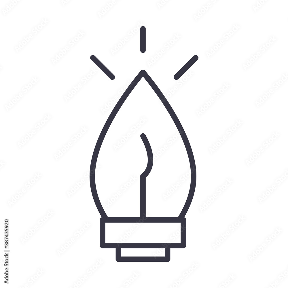 happy merry christmas, light bulb decoration line icon happy merry christmas, light bulb decoration line icon