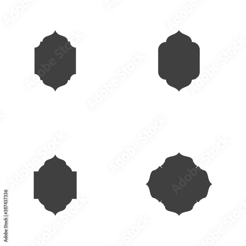 Set Mosque window vector icon design template