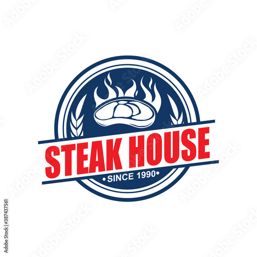 Vector logo  badge  symbol  icon template design for Steak  Restaurant 