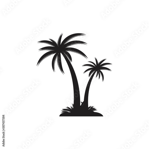 Palm tree summer logo template