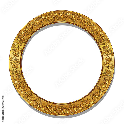 round frame gold color with shadow