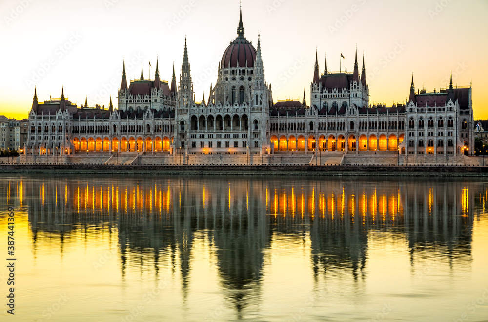 Parliament in Budapest at night, Hungary