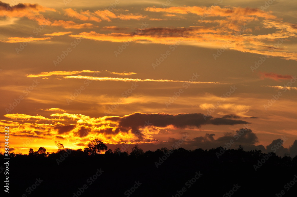 Sunset over the mountain whit orange sky Sunset over the mountain whit orange sky