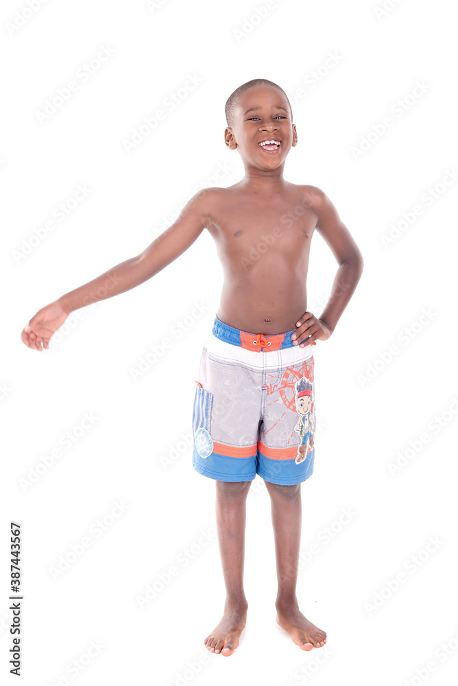 boy with beach shorts