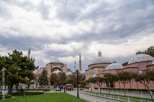 Hagia Sophia shots from the garden. Istanbul 's ancient old museum became a mosque