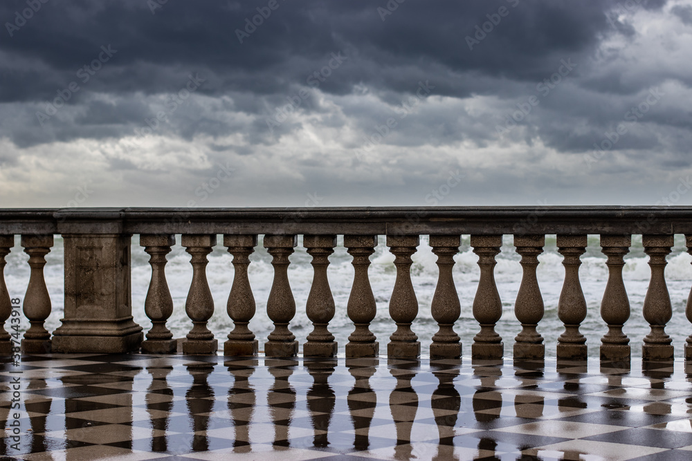 Mascagni Terrace with stormy weather - Livorno