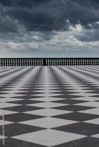 Mascagni Terrace with stormy weather - Livorno