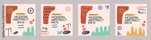 Collection of Vector Desert Ethnic Minimalism Instagram Templates Vector Modern Art Graphic Design for Gift Cards Flyers Brochures etc.