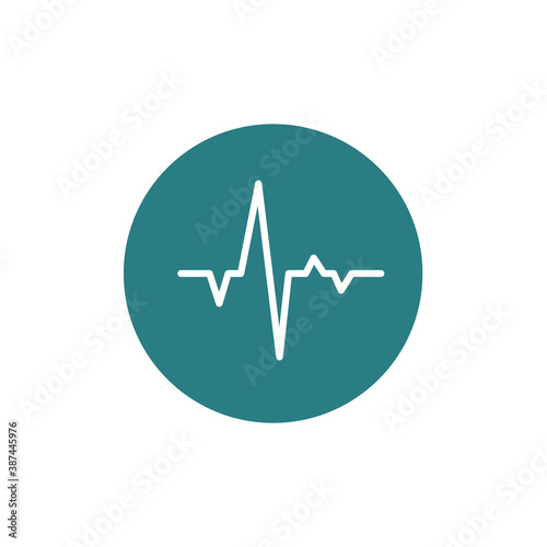 Heartbeat, medical line red isolated on white background EPS Vector