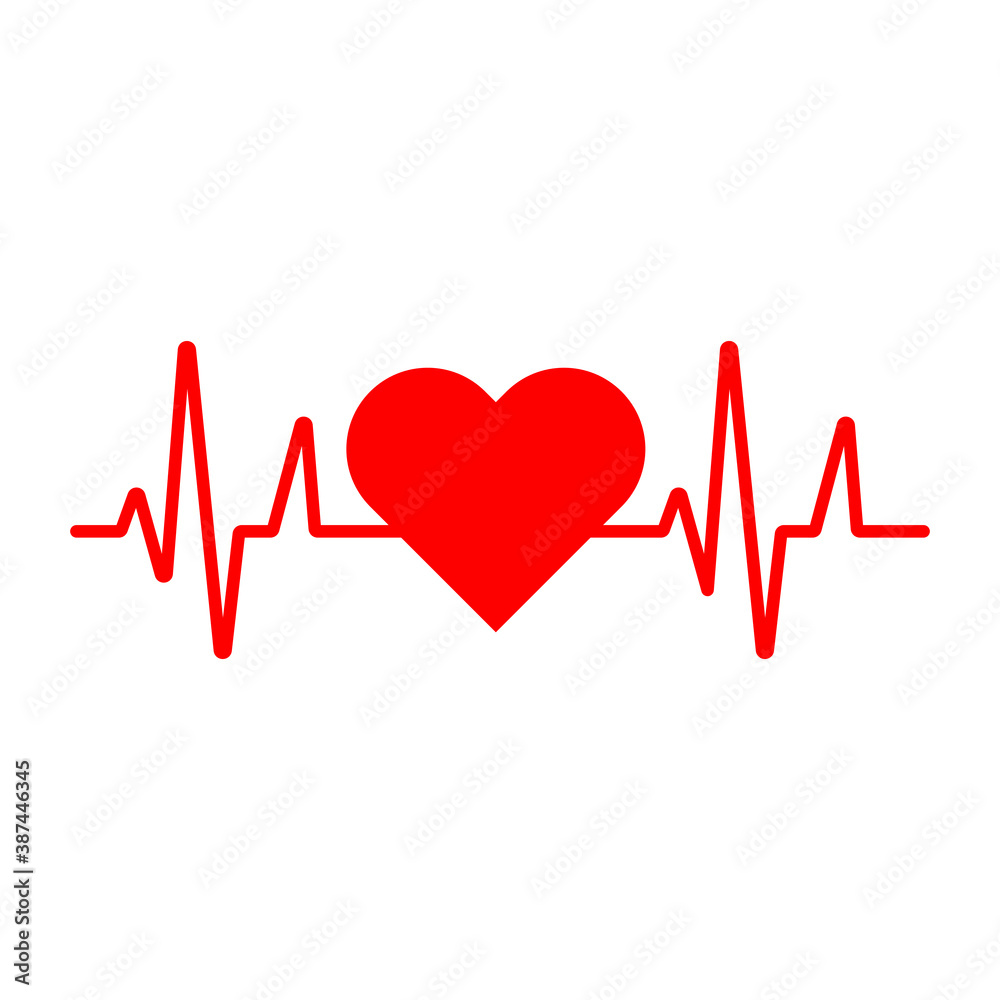 Heartbeat, medical line red isolated on white background EPS Vector Heartbeat, medical line red isolated on white background EPS Vector