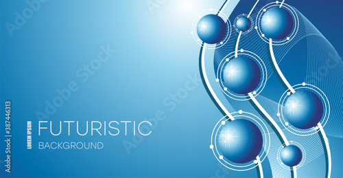 Medical or scientific research vector background template. Science abstract web banner with DNA grid image.