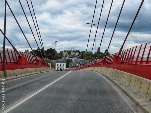 Red bridge in Mersch photo