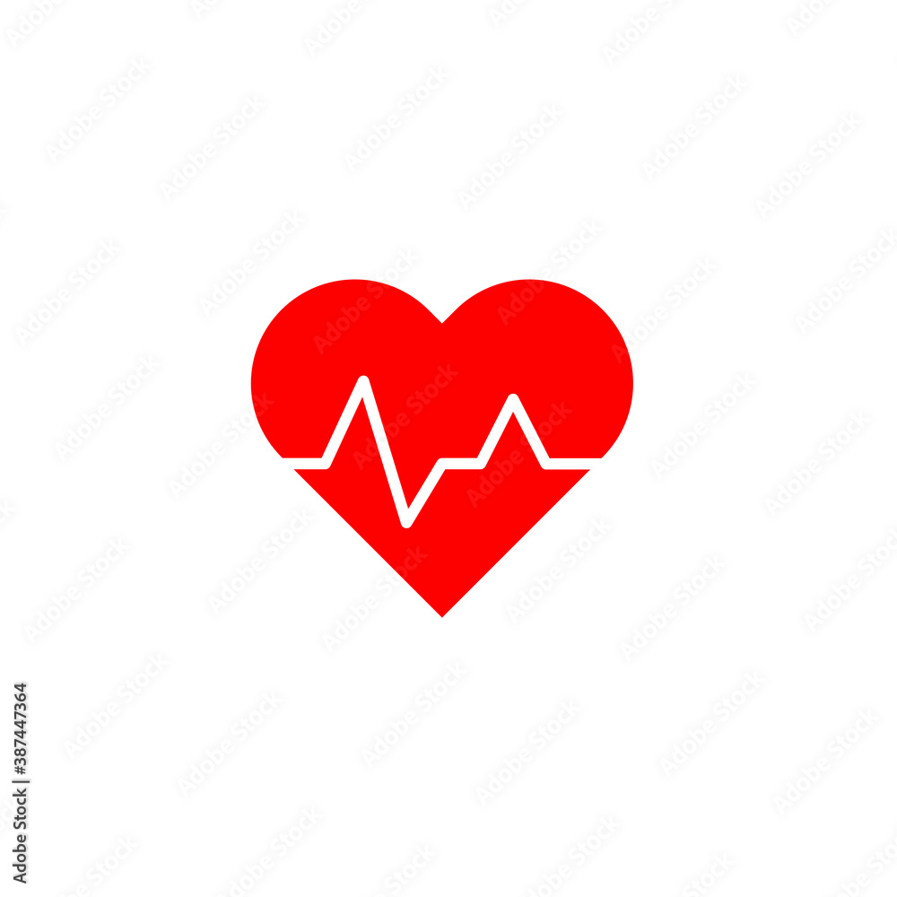 Heartbeat, medical line red isolated on white background EPS Vector Heartbeat, medical line red isolated on white background EPS Vector