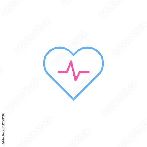 Heartbeat, medical line red isolated on white background EPS Vector