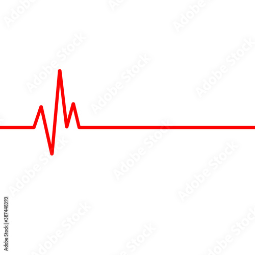 End of the life, dead line heartbeat isolated on white background EPS Vector