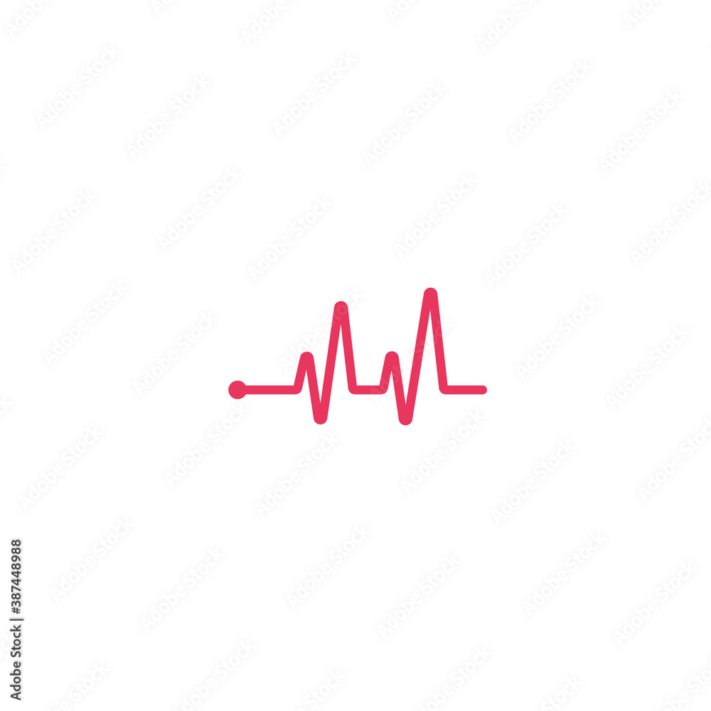 Heartbeat, medical line red isolated on white background EPS Vector Heartbeat, medical line red isolated on white background EPS Vector