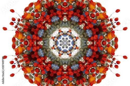 abstract beautiful seamless colorful floral pattern from flowers and leaves . High quality photo