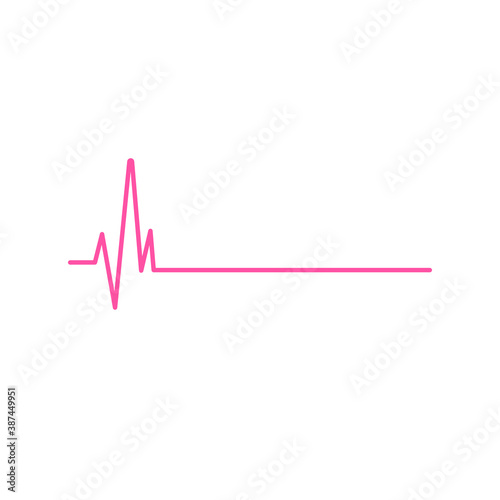 End of the life, dead line heartbeat isolated on white background EPS Vector
