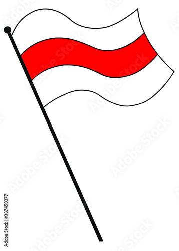 Vector white-red-white flag historical flag of Belarus. The symbol of freedom Belarus. Symbol of the opposition forces of Belarus. Symbol of protest in the presidential elections in Belarus in 2020