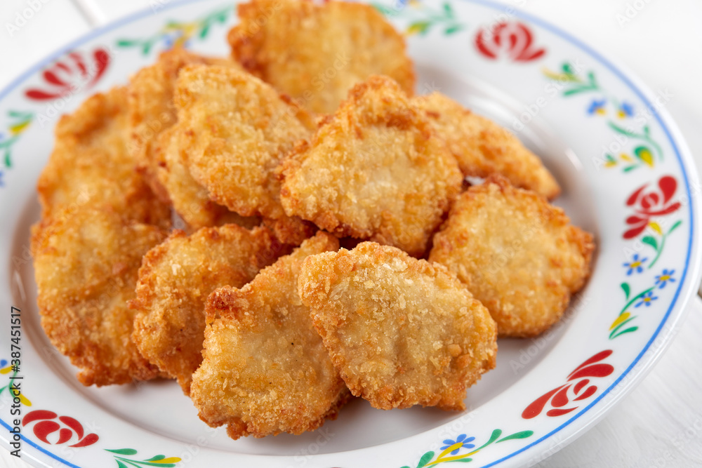 chicken nuggets on the white board