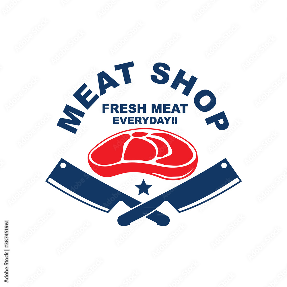 Vector logo, badge, symbol, icon template design for Meat Shop Vector logo, badge, symbol, icon template design for Meat Shop