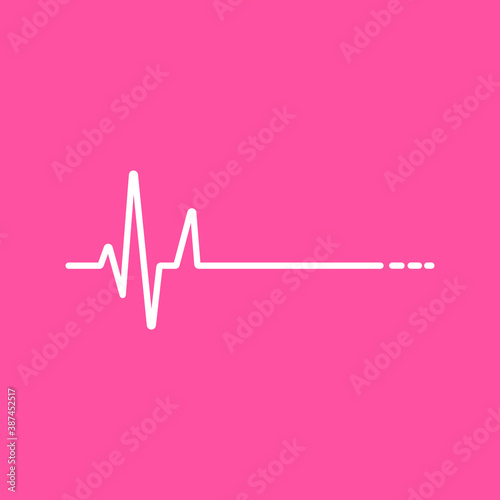 Art design, health medical heartbeat, pulse vector isolated on pink background, editable EPS Vector