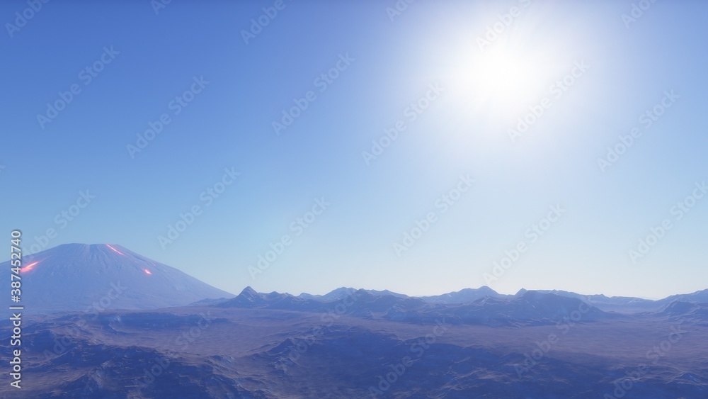 3d rendered Space Art: Alien Planet - A Fantasy Landscape with and stars 3d rendered Space Art: Alien Planet - A Fantasy Landscape with and stars