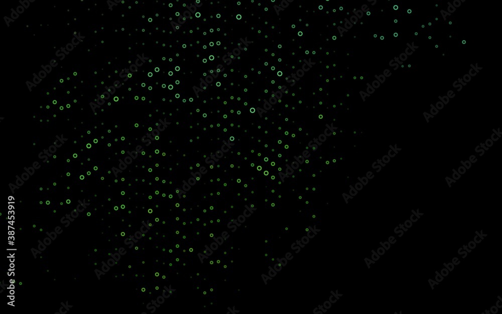 Dark Green vector texture with disks.