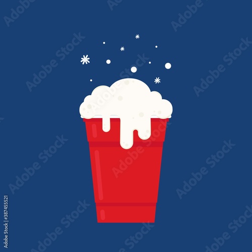 Beer cup doodle. symbol. sign. logo design. Beer pong logo.