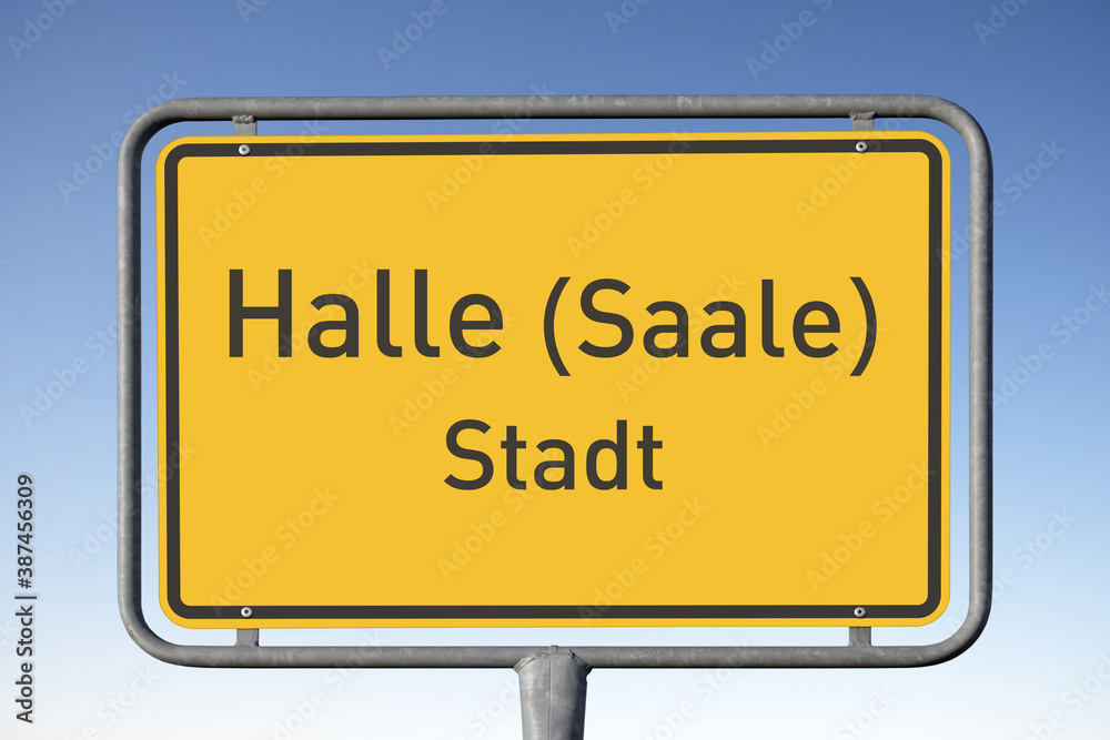 Ortstafel Stadt Halle (Saale), (Symbolbild) Ortstafel Stadt Halle (Saale), (Symbolbild)